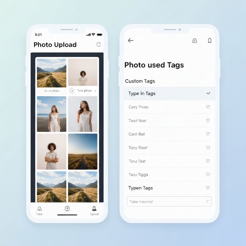 사진을 업로드하는 앱 인터페이스
